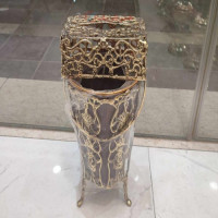 خرید، قیمت و مشخصات جا دستمال و سطل زباله برنجی ارتفاع 30 سانت، با ورق ضخیم و با دوام، مناسب منزل و محل کار _ هنرظریف