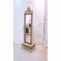 خرید آنلاین، آینه قدی مستطیلی تاج دار، متحرک، جنس آلیاژ آلومنیوم با آبکاری برنز همراه با گارانتی، زیر قیمت بازار | چترزندگی