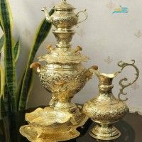 خرید آنلاین، سماور برنجی زغالی قلمزنی  3.5 لیتری با ورق ضخیم بدون تغییر رنگ همراه با پوشش کوره ای، زیر قیمت بازار | چترزندگی