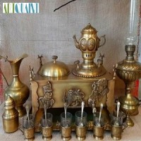خرید آنلاین، منقل سماوری برنجی 8 کیلویی ، با ورق بسیار  ضخیم با کیفیت بالا، 20 پارچه، پر نقش و نگار، با قیمتی مناسب | چترزندگی