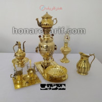 خرید آنلاین، سرویس شکیل سماور 1.5 لیتری برنجی زغالی مدل نظر، دسته گوشواره ای، خطی با ورق ضخیم، زیر قیمت بازار | چترزندگی