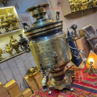 خرید آنلاین، سرویس سماور 30 لیتری زغالی طرح مه شوروی، ورق ضخیم، رنگ ثابت _ هنرظریف