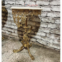 خرید، قیمت و مشخصات میز تلفن پایه ماهی ستون فرشته گل یاسی سایز 40، زیبا و بی نظیر زیر قیمت بازار، کیفیت عالی هنر _ ظریف