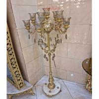 خرید، قیمت و مشخصات کنار سالنی پایه سنگی 11 شعله روکش برنز، ، آلومینیوم دجه 1، آبکاری فورتیک، با 60 ماه ضمانت کالا _ هنرظریف
