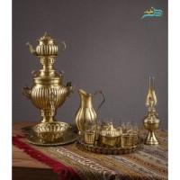 خرید، قیمت و مشخصات سرویس سماور زغالی 3 لیتری 6 نفره و یک عدد چراغ سنتی کاملا دست ساز | چترزندگی