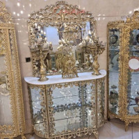 خرید، قیمت و مشخصات آینه کنسول برنزی، مدل بادمجانی، بسیار شیک و زیبا، با ضمانت کیفیت کالا، ورق ضخیم، برنز درجه 1 _ هنرظریف
