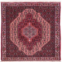 خرید آنلاین، فرش دستباف سنندج کد 37408 سایز پشتی، زمینه کرم و حاشیه آبی در طرح شکیل لچک و ترنج، قیمت مناسب | چترزندگی