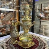 خرید آنلاین، سرویس سماو 5 لیتری ر برنجی قلمزنی زغالی،با ست چایخوری مدل آناناسی دسته توری، رنگ ثابت، زیر قیمت بازار | چترزندگی