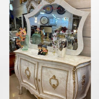 خرید، قیمت و مشخصات کنسول دو درب معرق رنگ سفید پولیش شده درجه یک دارای ضمانت - هنرظریف
