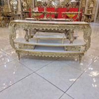 خرید، قیمت و مشخصات میز تلویزیون روکش برنز، با کیفیت بالا و ورق ضخیم، آلومینیوم درجه 1، با طراحی بسیار زیبا و چشم نواز _ هنرظریف