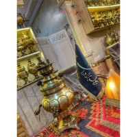 خرید آنلاین، سرویس سماور دو لیتری صدفی پخدار، جنس ورق از برنج، کیفیت درجه یک _ هنرظریف