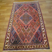 خرید آنلاین، فرش هنر دست ایرانیان ميمه، طرح لچک و ترنج، رنگ زمینه لاكي و حاشیه كرم  کد ۳۹۳۲۸، زیر قیمت بازار | چترزندگی