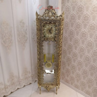 خرید آنلاین، ساعت ایستاده مدل ویترین تاج دار از جنس آلیاژ آلومنیوم با آبکاری برنز، زیر قیمت بازار | چترزندگی