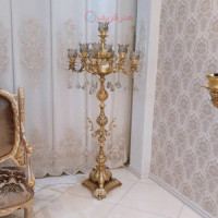 خرید آنلاین، آباژور آلیاژی آلومنیوم طرح شاخه کوچک آرامیس ستون شاخک پروانه، 4 شاخه 9 روشنایی ارتفاع 170 با آبکاری برنز، زیر قیمت بازار | چترزندگی