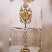 خرید آنلاین، ساعت ایستاده تک پایه با 2 طاووس زیبا، جنس آلیاژ آلومنیوم آبکاری برنز رنگ ثابت، قیمت مناسب | چترزندگی