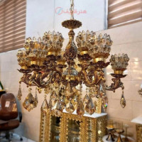 خرید، قیمت و مشخصات لوستر 6 شاخه برنزی 12 لامپ، برنز درجه 1، بسیار زیبا و شیک، با ضمانت کیفیت _ هنرظریف
