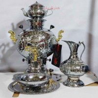 خرید آنلاین، ست سماور 6 لیتری گازی مدل گوی براق، ساخته شده با ورق ضخیم، قلم زنی ظریف دست، زیر قیمت بازار | چترزندگی