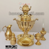 خرید آنلاین، سرویس کامل سماور 6 لیتری زغالی برنجی، 12 ضلعی صادراتی و فوق سنگین، با کیفیت عالی ورق، زیر قیمت بازار | چترزندگی
