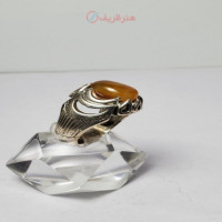 خرید آنلاین، انگشتر شیک مردانه با نگین عقیق خراسانی و رکاب نقره سیلندری، زیر قیمت بازار | چترزندگی