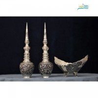 خرید آنلاین، تنگ شاخدار و کشکول قایقی با قلمزنی استادانه همراه با روکش نقره کوره وثبات رنگ، زیر قیمت بازار | چترزندگی