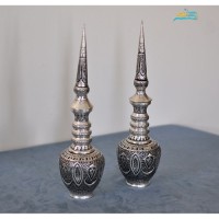 خرید آنلاین، تنگ شاخدار قلم زنی برنجی با کیفت همراه با روکش نقره کوره ای سیاه قلم، شکیل و چشم نواز، زیر ققیمت بازار | چترزندگی