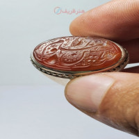 خرید آنلاین، انگشتر مردانه با نگین عقیق سرخ یمنی، حکاکی شده با رکاب نقره دست ساز، زیر قیمت بازار | چترزندگی