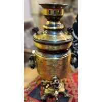 خرید آنلاین، سرویس سماور سه لیتری سطلی مهر شوروی دسته خواب طرح آنتیک، ورق ضخیم، رنگ ثابت، کیفیت درجه یک _ هنرظریف