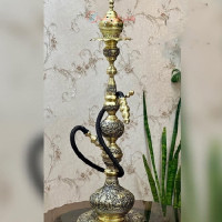 خرید، قیمت و مشخصات قلیان اعیانی ساخته شده از ورق ضخیم برنج و سنگین وزن طراحی و ساخت بی نظیر کیفیت عالی _ هنرظریف