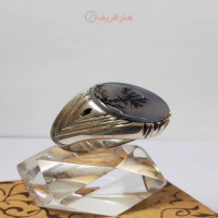 خرید آنلاین، انگشتر مردانه با نگین شجر کبود طرح تک درخت کلکسیونی با رکاب نقره دست ساز با مهر درج شده، زیر قیمت بازار | چترزندگی