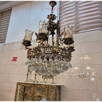 خرید، قیمت و مشخصات لوستر تمام برنز سایز 50 کریستال و لاله درجه 1، با ضمانت، با مناسب ترین قیمت _ هنرظریف