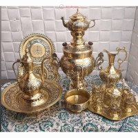 خرید آنلاین،  سماور 7 لیتری زغالی برنجی، سیاه قلم کاری متفاوت، زیر قیمت بازار | چترزندگی