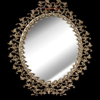 خرید، قیمت و مشخصات آینه دیواری گرد با بدنه آلیاژ و رنگ ثابت طراحی شیک و آنتیک _ هنرظریف