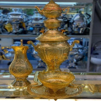 خرید آنلاین، ست سماور 6 لیتری برقی برنجی، قلم زنی متفاوت، آبکاری طلای 24 عیار همراه با ضمانت نامه، زیر قیمت بازار | چترزندگی