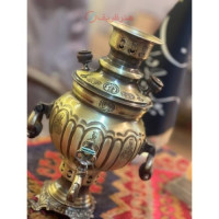 خرید آنلاین، سرویس سماور یک لیتری طرح پخدار، دسته گوشواره، رنگ ثابت، ورق ضخیم با کیفیت _ هنرظریف