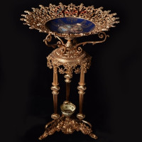 خرید، قیمت و مشخصات میوه خوری پایه دار کنار سالنی برنجی طراحی مدرن _ هنرظریف