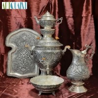 خرید آنلاین، سرویس کامل سماور  برنجی ریز قلم 6 لیتری، بدون تغییر رنگو دارای روکش کوره ای، زیر قیمت بازار | چترزندگی