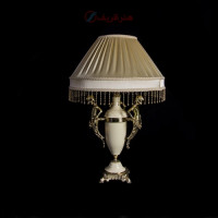 خرید، قیمت و مشخصات آباژور میلانا با شیلد پارچه ای و بدنه برنزی و کرم رنگ دارای گارانتی _ هنرظریف