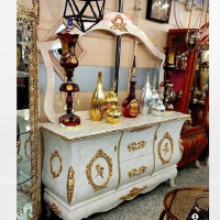 خرید، قیمت و مشخصات آینه کنسول معرق، جنس بدنه مازول و رنگ سفید درجه یک و دارای ضمانت _ هنرظریف