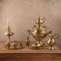 خرید آنلاین، سرویس سماور زغالی سنگین وزن 6 لیتری، با ورق ضخیم، شش ضلعی دسته ماهی، با کیفیت اعلاء، با قیمت مناسب | چترزندگی