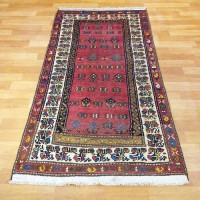 خرید آنلاین، فرش بافته شده با دست بختيار، طرح سراسر با رنگ زمینه لاكي وحاشیه كرم کد ۳۹۸۰۶، زیر قیمت بازار | چترزندگی