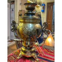 خرید آنلاین، سرویس سماور گازی شش لیتری،  با کیفیت عالی، طراحی دلنشین، ورق با ضخامت و رنگ نسوز _ هنرظریف