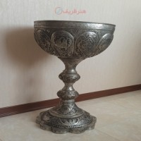 خرید آنلاین، سنگاب مسی تمام قلمزنی شده با طرح خاص منظره و چهره، سنگین وزن، زیر قیمت بازار | چترزندگی