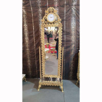 خرید آنلاین، آینه قدی ساعت دار جنس آلیاژ آلومنیوم، متحرک، آبکاری برنج، ثبات رنگ با 5 سال ضمانت، زیر قیمت بازار | چترزندگی