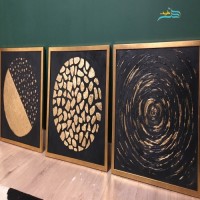 خرید آنلاین، تابلو نقاشی دکوراتیو ست شماره 2 با ورق طلا، بسیار با کیفیت و قابل سفارش در ابعاد دلخواه شما، زیر قیمت بازار | چترزندگی