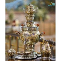 خرید آنلاین، سرویس کامل سماور زغالی 6 لیتری ساخت تبریز ورق ضخیم، قلمزنی اعلاء و بی نظیر، با قیمتی مناسب | چترزندگی