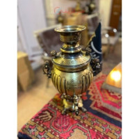 خرید آنلاین، سرویس سماور چهار لیتری توپی پخدار، ورق ضخیم، با کیفیت بالا و درجه یک _ هنرظریف