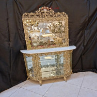 خرید، قیمت و مشخصات آینه و کنسول برنزی مدل گل سرخ، طرح جدید، با کیفیت درجه 1 و رنگ ثابت و ماندگار، زیر قیمت بازار _ هنرظریف