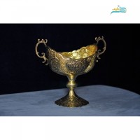 خرید آنلاین، کشکول کعب دار سیاه قلم برنجی قلم زنی اعلا طرح گل ومرغ همراه با روکش کوره ای، شکیل وخاص، زیر قیمت بازار | چترزندگی
