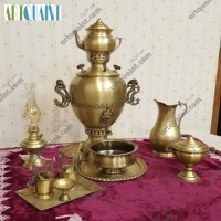خرید آنلاین،سرویس سماور برنجی 5 لیتری مدل آناناسی،همراه باکیفیت بالای ورق، با قیمتی مناسب | چترزندگی