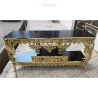 خرید، قیمت و مشخصات میز تلویزیون طرح طاووس آبکاری برنز رنگ ثابت و کیفیت عالی با ضمانت _ هنرظریف